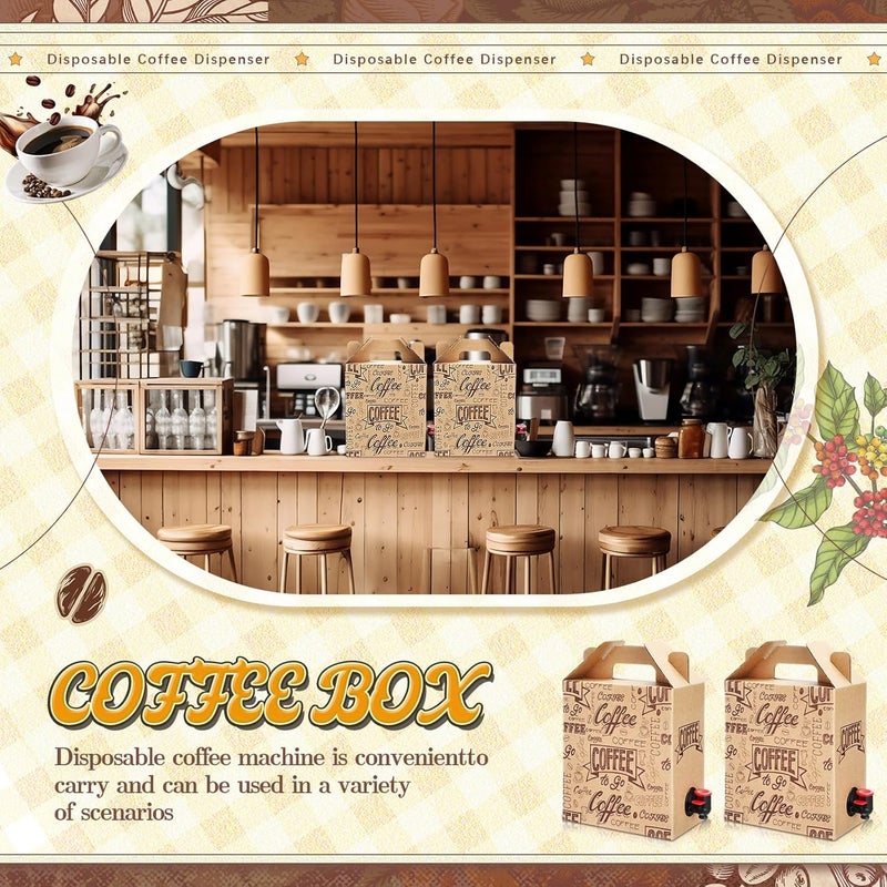 Resholder 10 Pack Coffee to Go Box Container for Catering 96 OZ Disposable Coffee Boxes Dispenser Insulated Server for Catering Liquid Carrier - Image 5