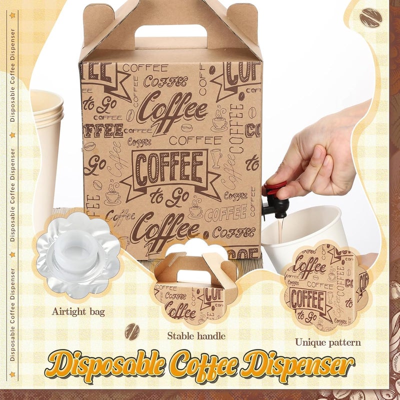 Resholder 10 Pack Coffee to Go Box Container for Catering 96 OZ Disposable Coffee Boxes Dispenser Insulated Server for Catering Liquid Carrier - Image 4