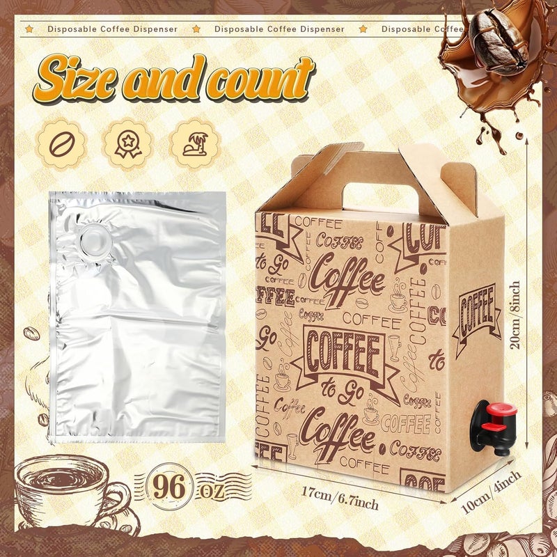 Resholder 10 Pack Coffee to Go Box Container for Catering 96 OZ Disposable Coffee Boxes Dispenser Insulated Server for Catering Liquid Carrier - Image 2