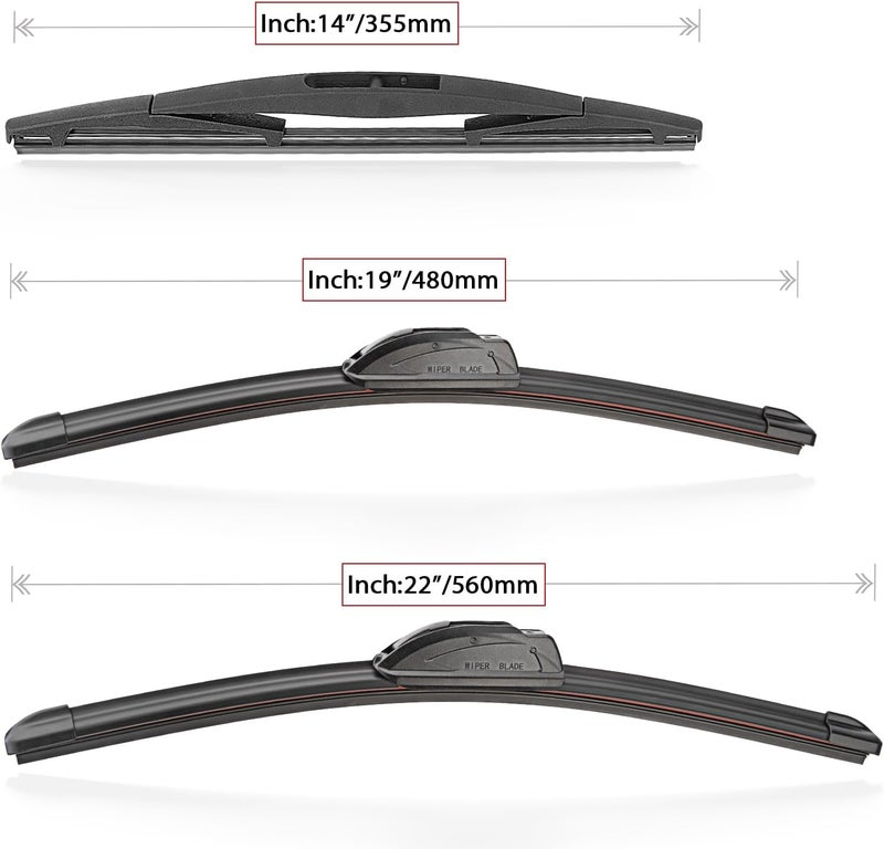 RAINTOK Windshield Wiper Blades Set for Subaru and Infiniti - Image 5