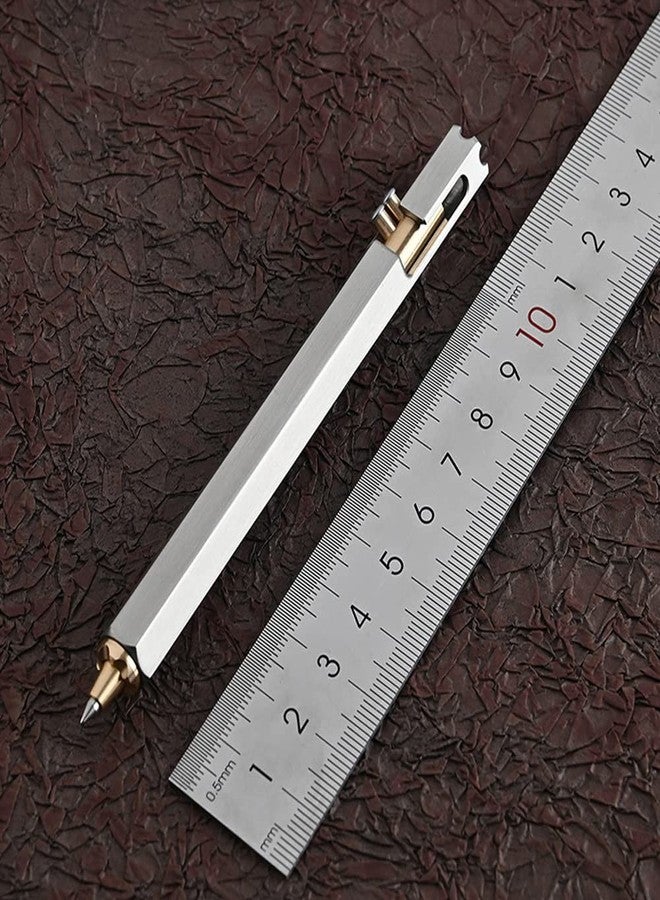 SMOOTHERPRO Superior Bolt Action Pen Six Edge Stainless Steel Barrel Brass Tips Compatible with Parker Refill for Tremor Parkinson Arthritic Hands Office EDC Pocket Signature (SS387) - Image 3