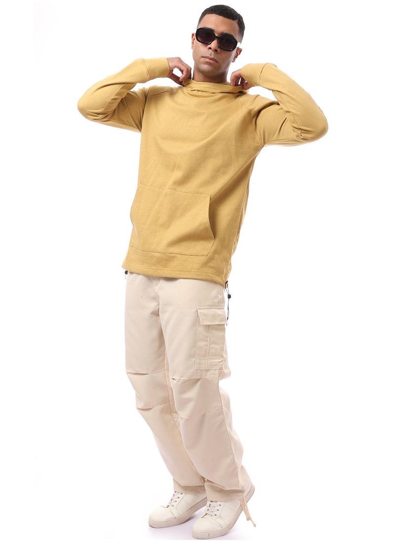 RAVIN Mustard Long Hoodie with Kangaroo Pocket  - Image 4