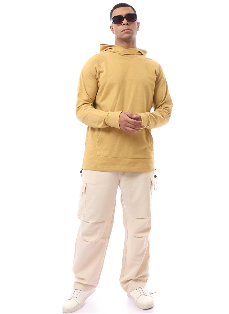RAVIN Mustard Long Hoodie with Kangaroo Pocket  - Image 5