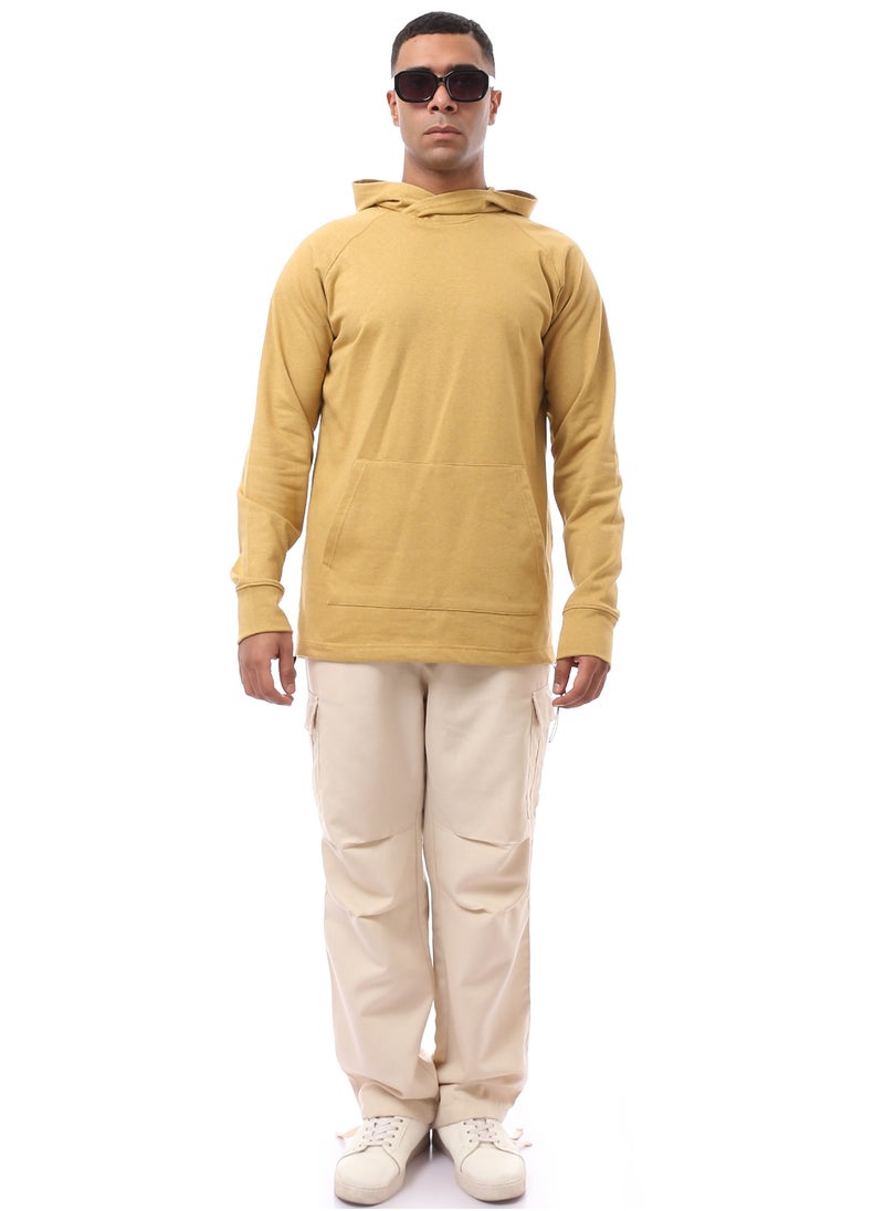 RAVIN Mustard Long Hoodie with Kangaroo Pocket  - Image 3