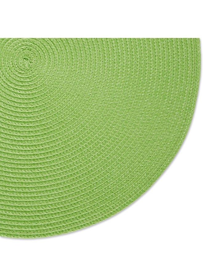 yongsheng Classic Woven Tabletop Collection, Indoor/Outdoor Placemat Set, Round, 15" Diameter, Lime, 6 Piece  - Image 3