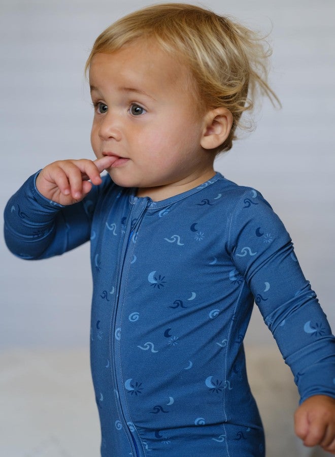 Shwally Organic Baby Bamboo Rompers with 17 Signature Prints - Infant Zipper Jumpsuits (Starry Night, 0-3 Months) - Image 2