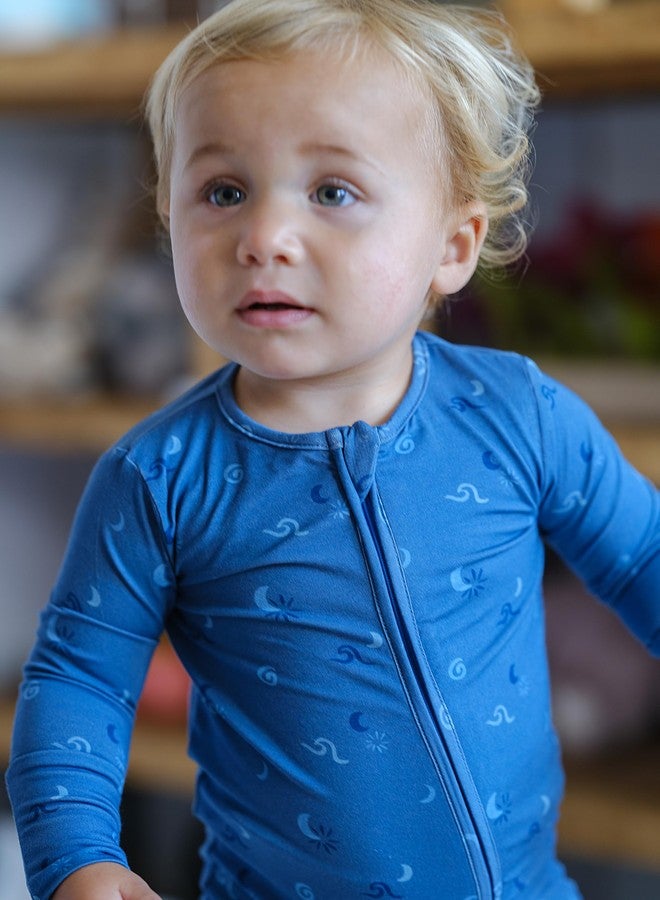 Shwally Organic Baby Bamboo Rompers with 17 Signature Prints - Infant Zipper Jumpsuits (Starry Night, 0-3 Months) - Image 3