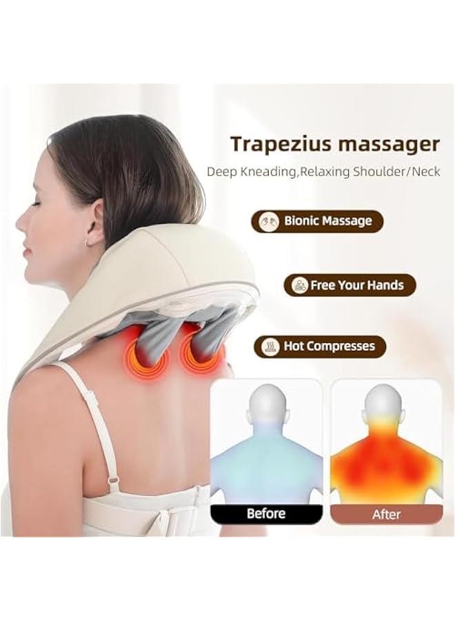HOOKOR Neck and Shoulder Massager,Shiatsu Back Massager with Heat, Wireless Deep Kneading Massage for Neck, Back, Shoulder, Leg, Suitable for Office, Home and Travel - Image 2