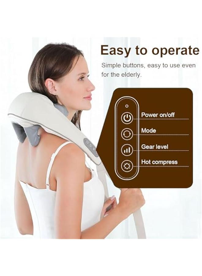 HOOKOR Neck and Shoulder Massager,Shiatsu Back Massager with Heat, Wireless Deep Kneading Massage for Neck, Back, Shoulder, Leg, Suitable for Office, Home and Travel - Image 4