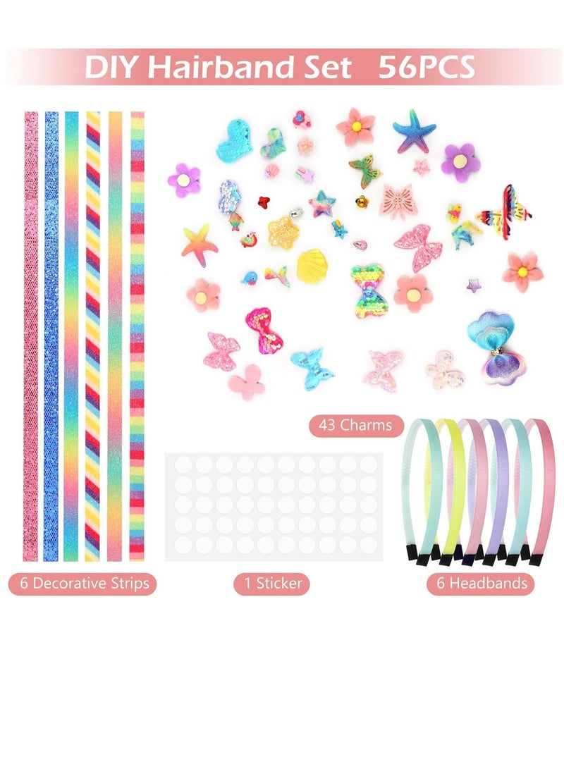 general 43 Pcs DIY Headband Making Craft Kits, DIY Hair Accessories Set Toy, Include Ribbon Bows Rhinestones (Colorful) - Image 2