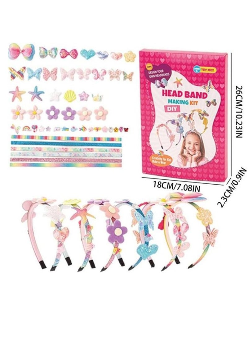general 43 Pcs DIY Headband Making Craft Kits, DIY Hair Accessories Set Toy, Include Ribbon Bows Rhinestones (Colorful) - Image 4