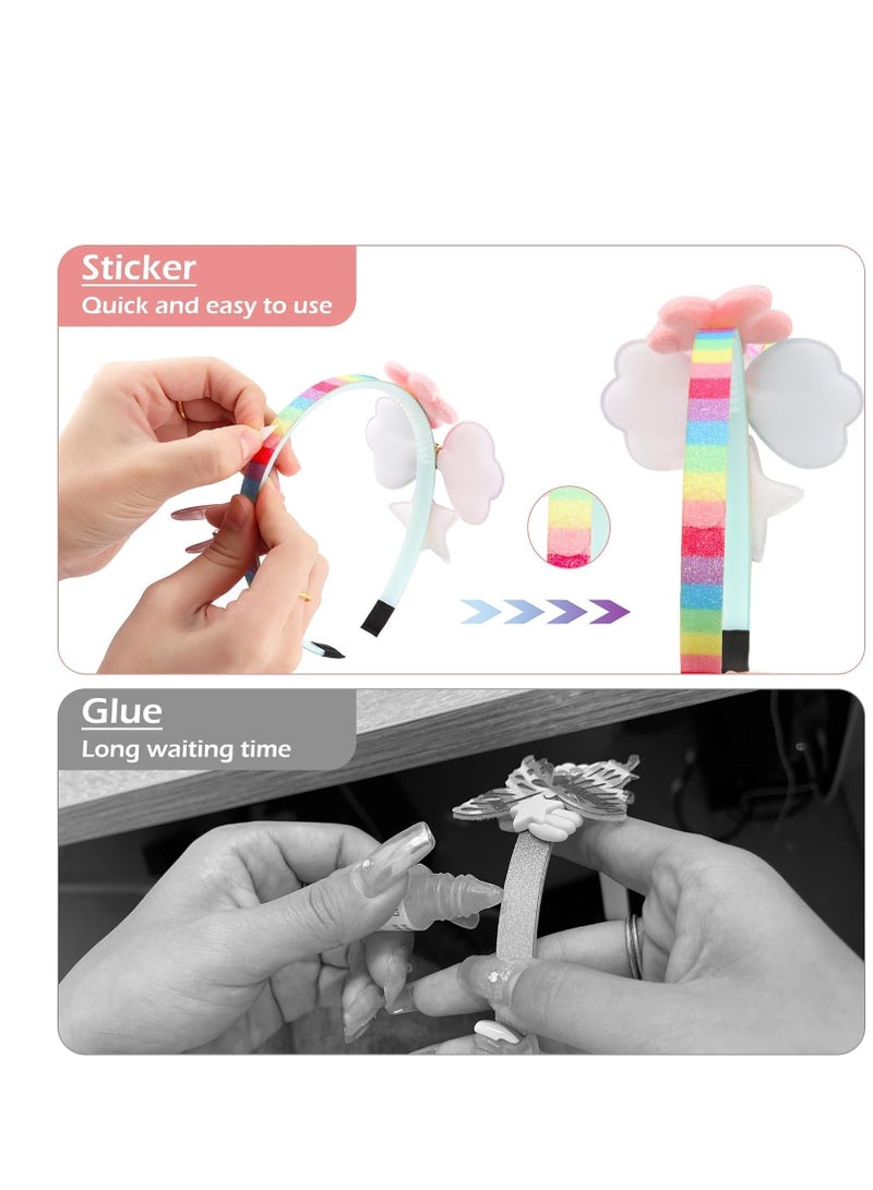 general 43 Pcs DIY Headband Making Craft Kits, DIY Hair Accessories Set Toy, Include Ribbon Bows Rhinestones (Colorful) - Image 5