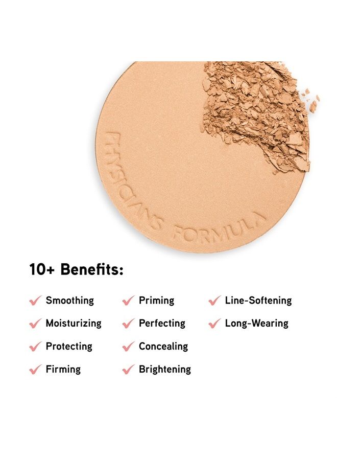 Physicians Formula كريم بي بي سوبر كل في واحد بلسم تجميل بودرة SPF 30 فاتح/متوسط | مختبر من قبل أطباء الجلدية، مختبر سريرياً - Image 1