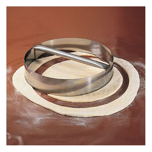 THW® 6 Inch Diameter Stainless Steel Pizza Dough Pizza Cutting Ring with Handle - Image 2