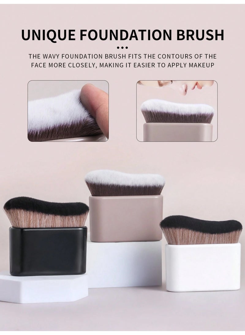 المديرية العامة للشئون الصحية والطبية فرشاة مكياج DGSENPI الفاخرة ذات السطح المسطح، شعيرات صناعية فائقة الكثافة لكريم الأساس السائل والكريمي بدون خطوط، مقبض غير لامع مريح - Image 3