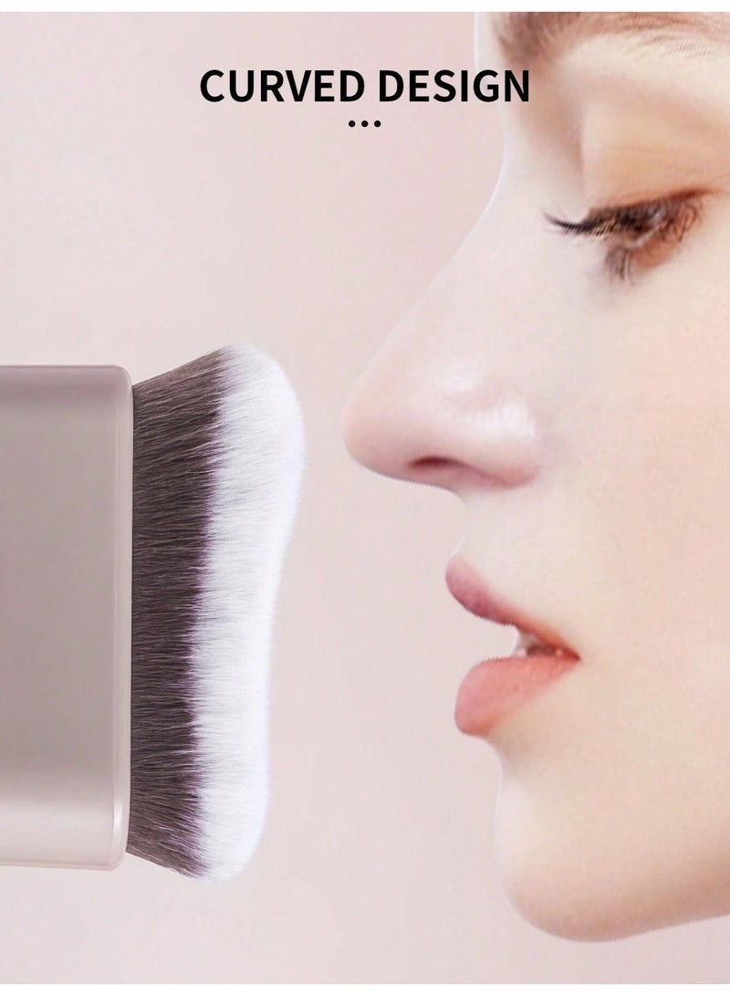 عام فرشاة مكياج DGSENPI الفاخرة ذات السطح المسطح، شعيرات صناعية فائقة الكثافة لكريم الأساس السائل والكريمي بدون خطوط، مقبض غير لامع مريح - Image 4
