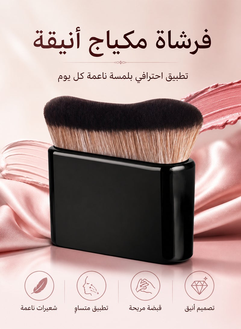 المديرية العامة للشئون الصحية والطبية فرشاة مكياج DGSENPI الفاخرة ذات السطح المسطح، شعيرات صناعية فائقة الكثافة لكريم الأساس السائل والكريمي بدون خطوط، مقبض غير لامع مريح - Image 1