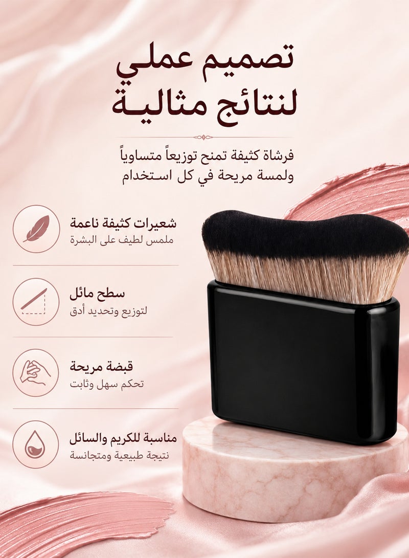 المديرية العامة للشئون الصحية والطبية فرشاة مكياج DGSENPI الفاخرة ذات السطح المسطح، شعيرات صناعية فائقة الكثافة لكريم الأساس السائل والكريمي بدون خطوط، مقبض غير لامع مريح - Image 2