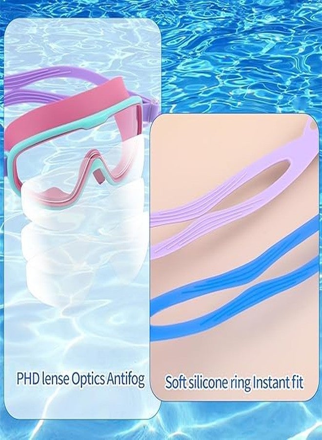 MVM Enterprise Swimming Goggles for Kids with Ear Plugs, Big Frame Leakproof Anti-fog Swimming Goggles for Kids, Swim Goggles with UV Protection Adjustable Swim Goggles for Boys, Girls (1 pcs) - Image 3