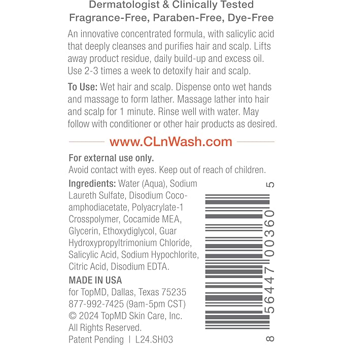 cln Shampoo with Salicylic Acid 89 ml | Clarifying Anti-Dandruff Shampoo for Oily Hair & Itchy, Flaky Scalp with Tendency to Dandruff, Folliculitis & Seborrheic Dermatitis - Image 2