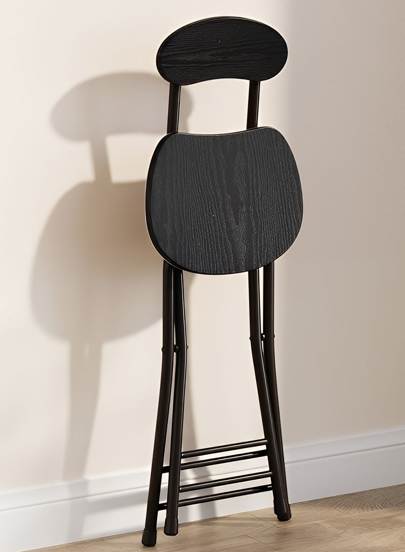 Taimi Folding Chair with Metal Frame and Backrest, Modern Design Dining Chair, Portable Chair for Indoor and Outdoor Use Ideal for Home, Picnics, Fishing, and Camping - Black - Image 5