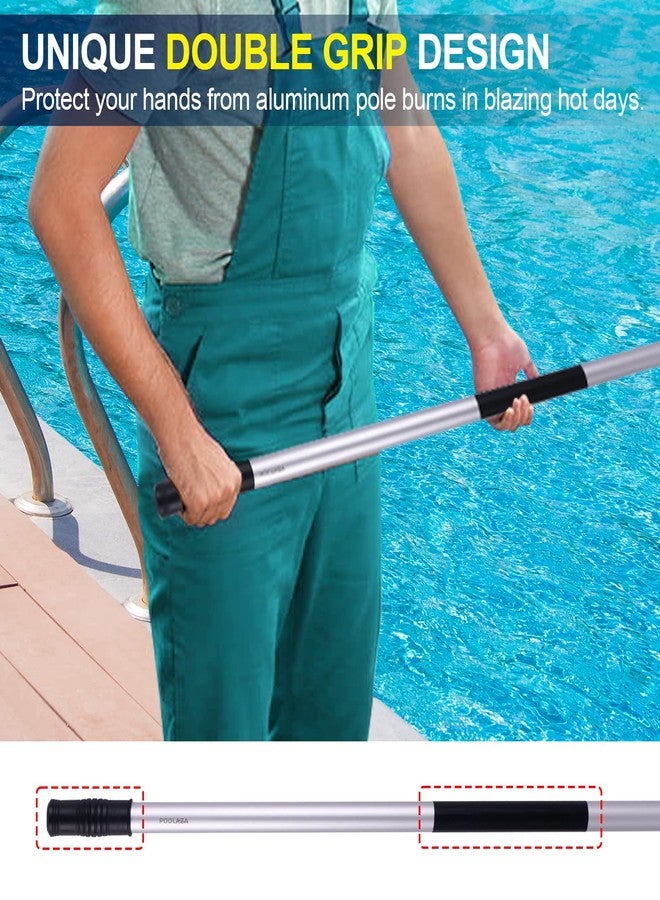 POOLAZA Pool Pole 16 Ft, Pool Pole Detachable with User-Friendly Double Grip, Anodized Heavy Duty Pool Poles for Cleaning, 4 Sections Super Sturdy Aluminum Pool Cleaning Pole - Image 5