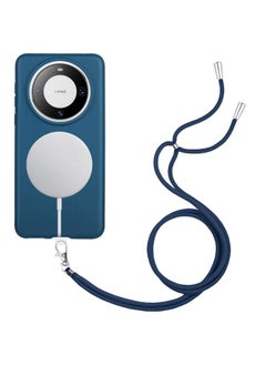 Case For Huawei Mate 60 Pro Wheat MagSafe Magnetic Straw Material + TPU Phone Case with Lanyard