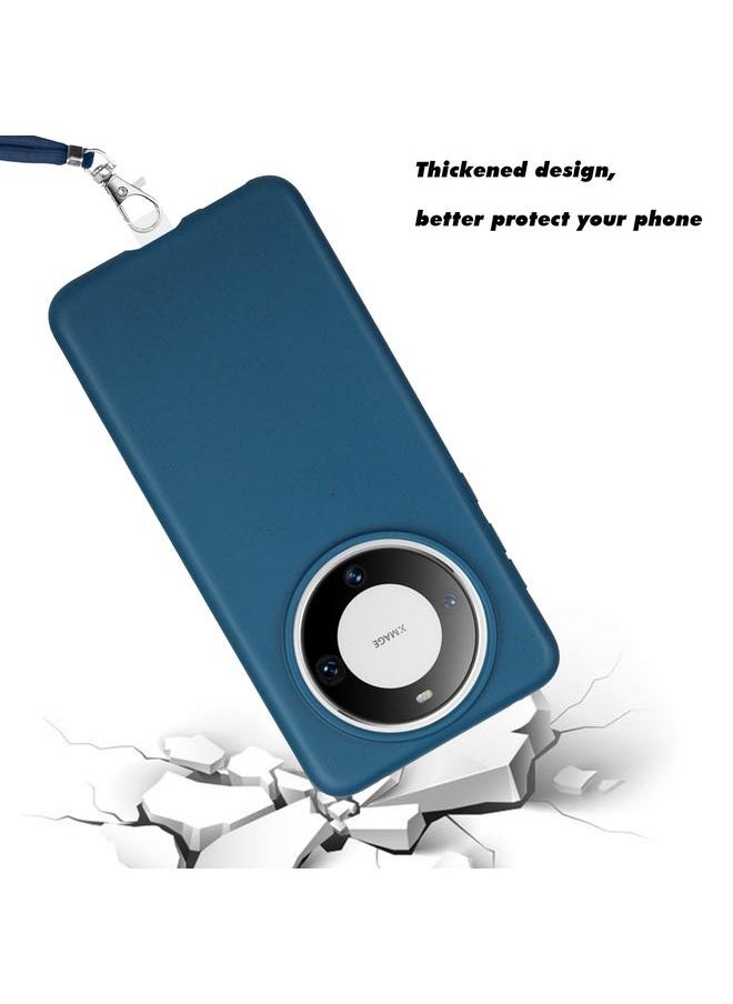 Green Tiger - Case For Huawei Mate 60 Pro Wheat MagSafe Magnetic Straw Material + TPU Phone Case with Lanyard - Image 1