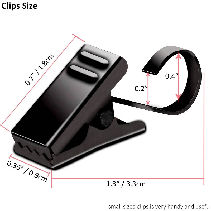 BIHRTC Pack of 25 Black Curtain Clips String Light Hangers Small Metal Wire Holder for Hanging Camper Awning Light Christmas Decor Shower Home Decoration Indoor and Outdoor Photos Arts Crafts Display - Image 2