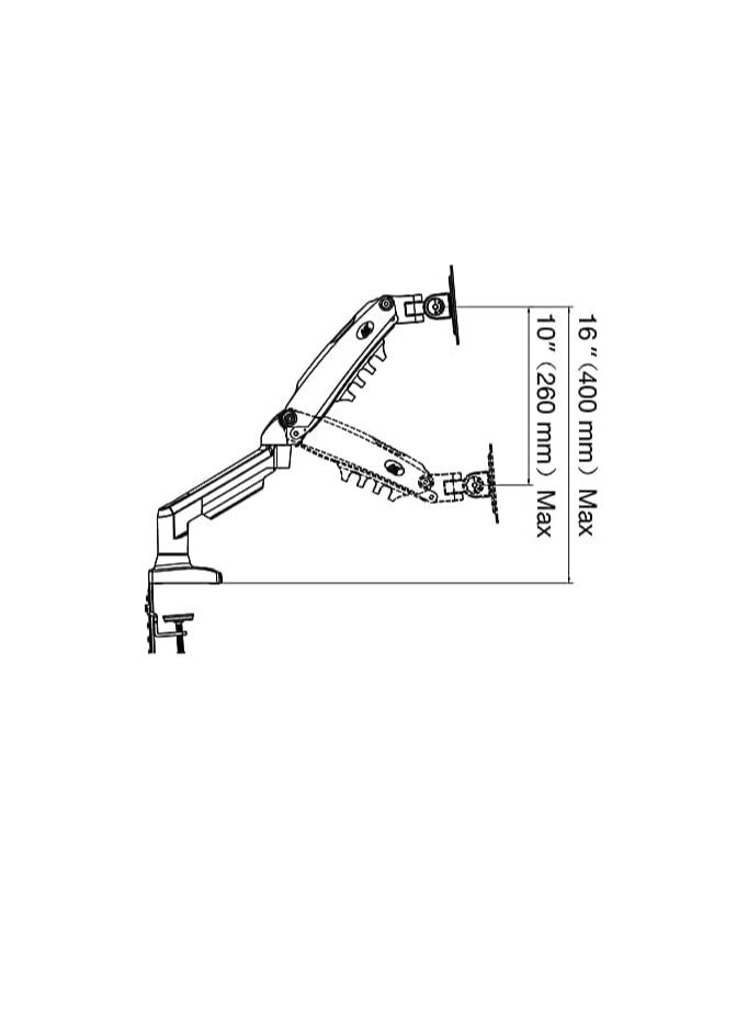 ذراع شاشة قابل للتعديل من 17 إلى 30 بوصة مع دعامة غازية للتثبيت على المكتب أو سطح المكتب من جاجيت واجون، حامل لتلفزيون ال اي دي، إمكانية الدوران والإمالة والحركة الكاملة - f80 - Image 2
