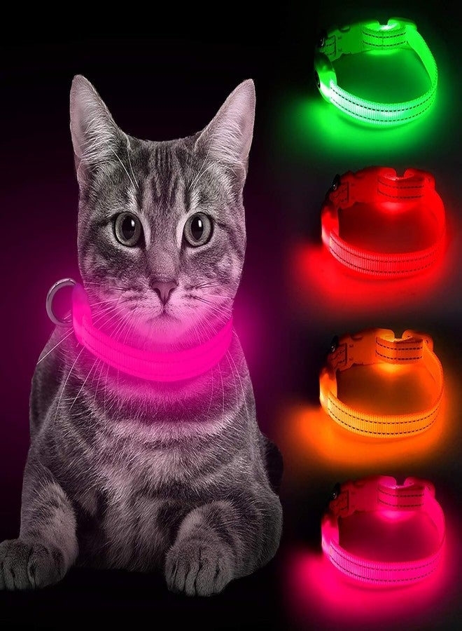 BSEEN Light Up Dog Collar - Reflective LED Dog Collar Rechargeable Glowing Pet Collar for Puppies & Cats, Safety Dog Lights for Night Walking (Pink) - Image 1