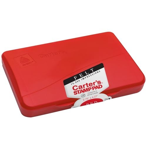 Carter's Felt Red Stamp Pad, 2.75 x 4.27 Inch Ink Pad (21071) - Image 1