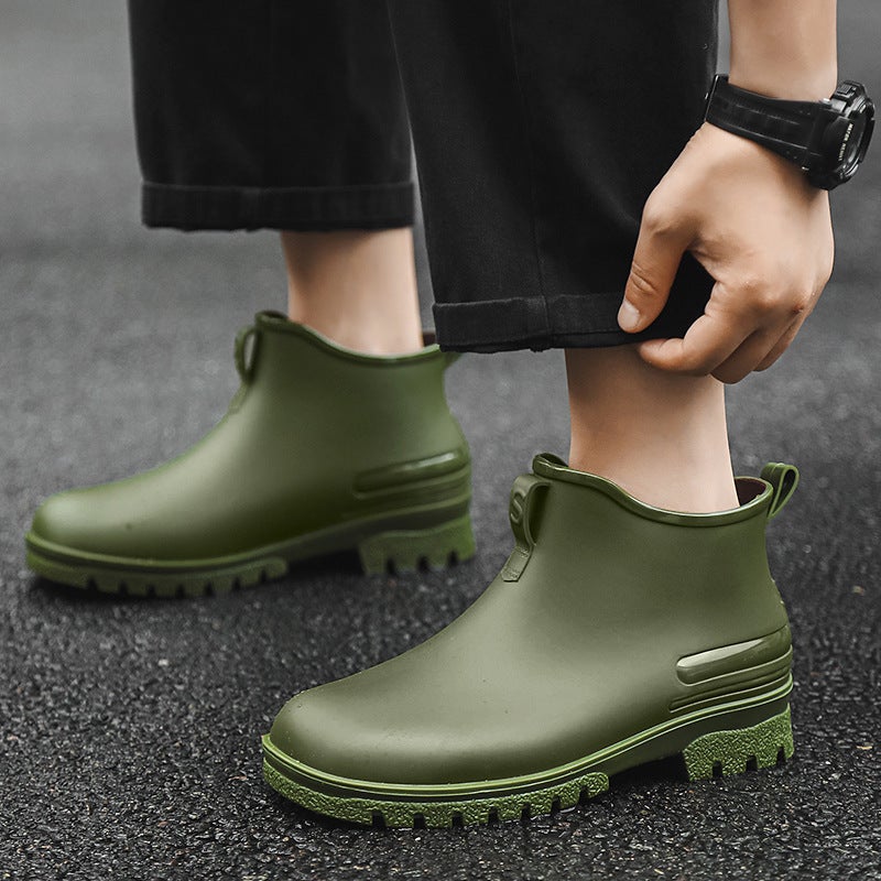 Couple Rain Shoes Men'S Waterproof Wear-Resistant Rain Boots Women'S Fleece-Lined Warm-Keeping Lightweight Soft Bottom Water Shoes For Kitchen Car Wash - Image 1