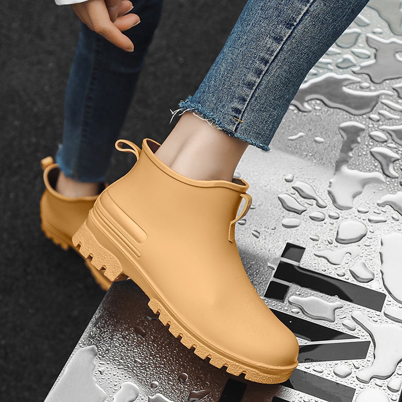 Couple Rain Shoes Men'S Waterproof Wear-Resistant Rain Boots Women'S Fleece-Lined Warm-Keeping Lightweight Soft Bottom Water Shoes For Kitchen Car Wash - Image 5