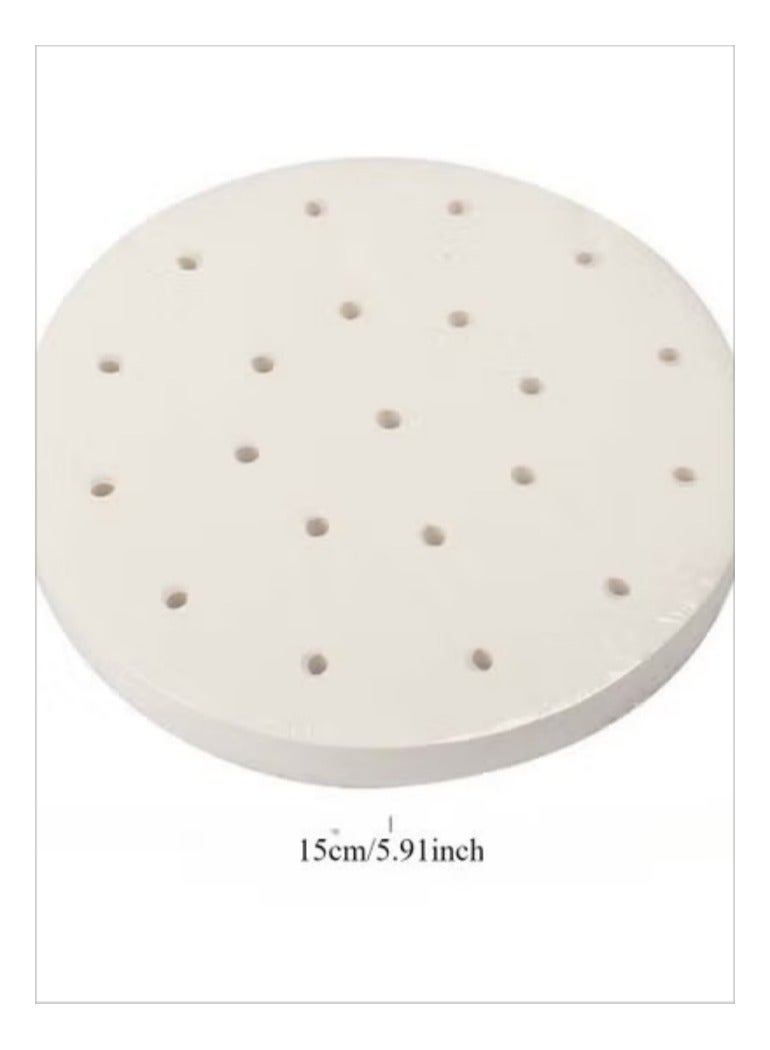 200 Pcs Air Fryer Liner, Round Non-Stick Steamer Mat, Premium Parchment Paper for Baking, Oven, Air Fryer, Bamboo Steamer 6 inches White Multicolour 6inch  - Image 2