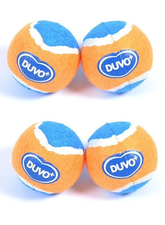 duvo Plus 4Pc Dog Fetch Toy Durable Tennis Ball Suitable For All Dogs Medium Multicolor 6cm - Image 2