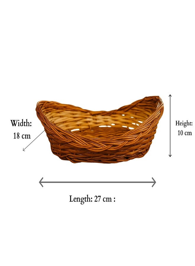 Devlink Handmade Bamboo & Cane Storage Baskets | Eco-Friendly Multipurpose Woven Organiser for Home & Kitchen | Decorative Natural Wicker Baskets in Multiple Designs (DESIGN 6) - Image 3