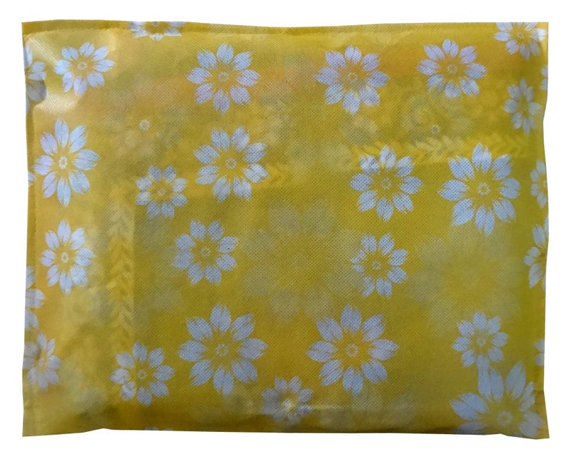 DIKHAWA Set of 12 Non Woven Flower Print Single Saree Cover Bag with Zip, Cloth Cover (Yellow) - Image 5