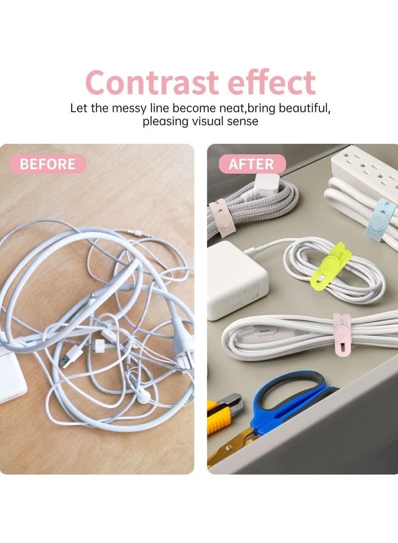 YelaJoy 25 Pcs Silicone Cable Ties, Reusable Cable Ties,Cable Organizer,Wire Management For Organizing Home, Office And Data Centers (5 colours） - Image 2