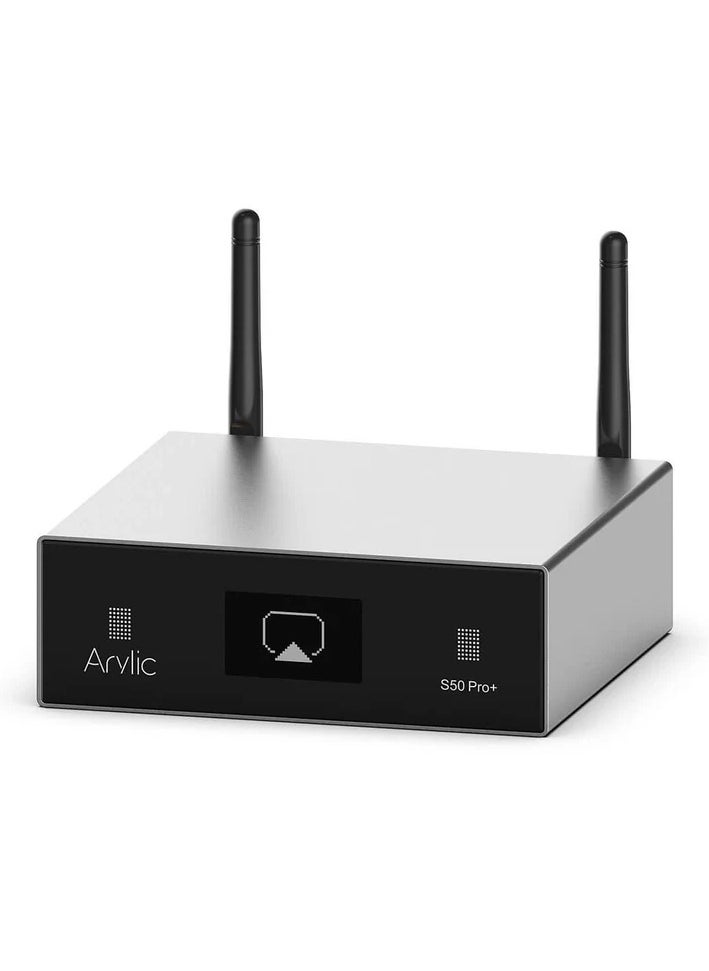 Arylic Up2stream S50 Pro+,WiFi & Bluetooth 5.0 Audio Receiver,aptX HD Preamplifier with ESS Sabre Dac AKM ADC Multiroom/multizone,Wireless WiFi Audio Receiver with Airplay, Spotify, Internet Radio  - Image 1