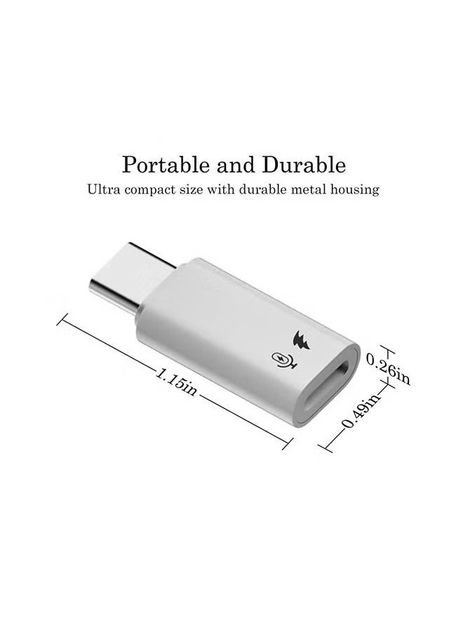Generic - 2 Pack USB C to Lightning Microphone Adapter, USB C Male to Lightning Female Adapter for Wireless Lavalier Microphone for iPhone 16/15 Plus Pro Max, iPad Pro/Air, Not for Headphone/Data(-White) - Image 1