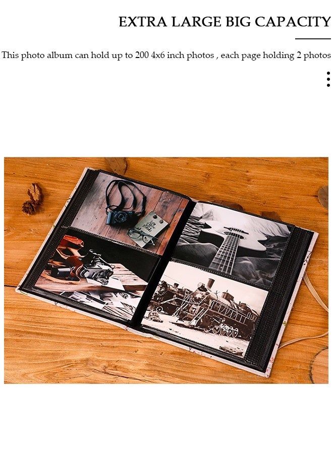DUNISO 200 Pockets Flower Pattern Photo Album for 6 Inches Photos Portable Photo Album for Family Wedding Boys Girls - Image 5