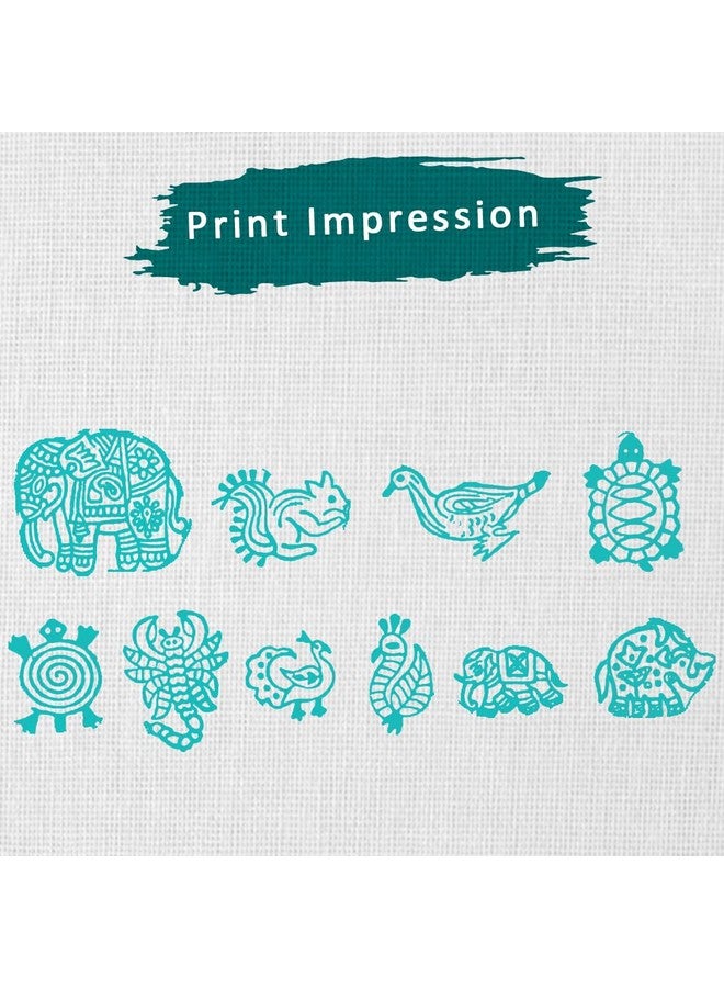 Hashcart Wooden Stamp Block, Printing Stamp Design Set | Block for Printing Saree Border | Dresses, Craft Card Making, Scrapbook, Clay Pottery | Set of 10 - Image 3