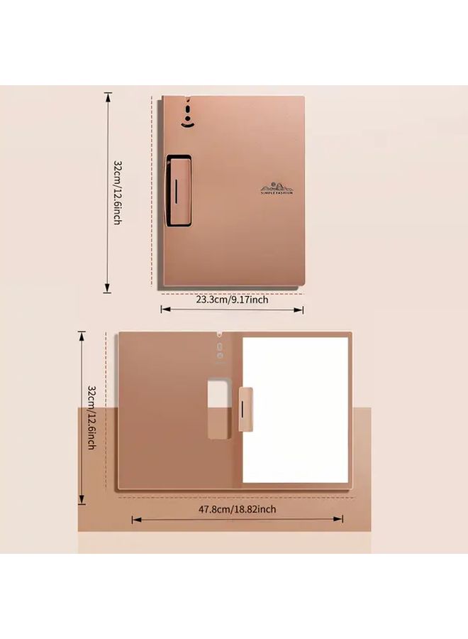 2025 Stylish Mocha Mousse Dark Blue A4 Writing Board Clip 360 Degree Flip Multi-Functional Office Folder Horizontal And Vertical Portable Design For Students And Office Essential Document Holder - Image 2