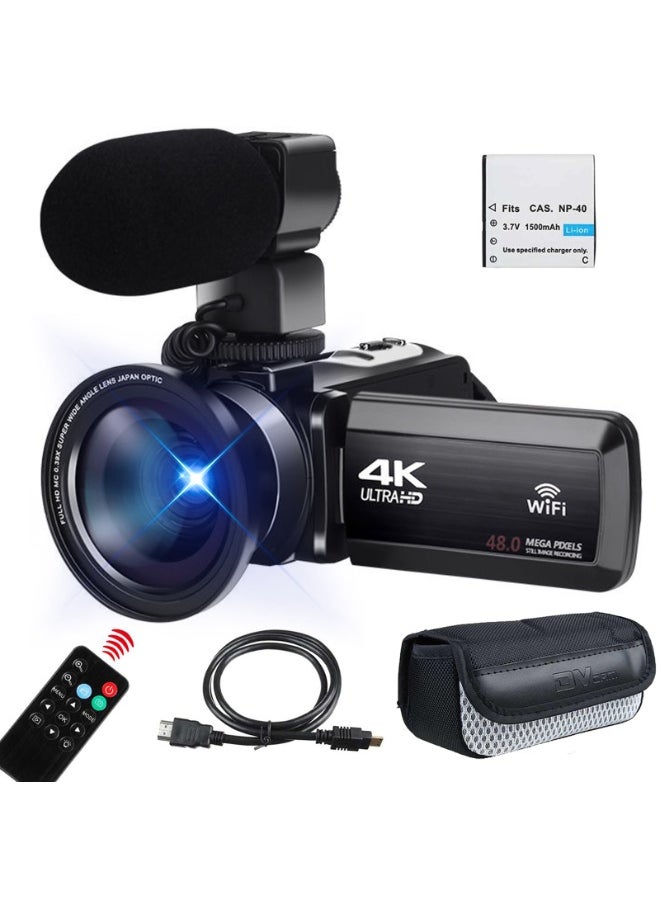 Generic 4K Video Camera Camcorder with 18X Digital Zoom, 48MP Vlogging Camera for YouTube, 3.0" IPS 270° Rotating Touchscreen, Built-in Microphone, 32G SD Card  - Image 1