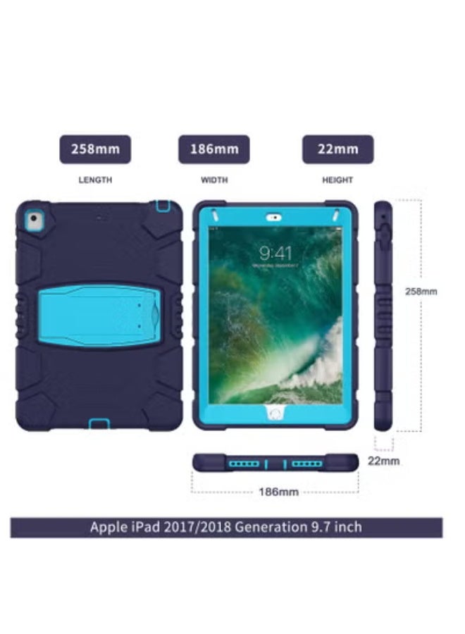 Gulflink Back Cover Protect Case for Apple iPad 2018/2017/Pro/Air2 9.7inch Navy Blue and Blue - Image 2