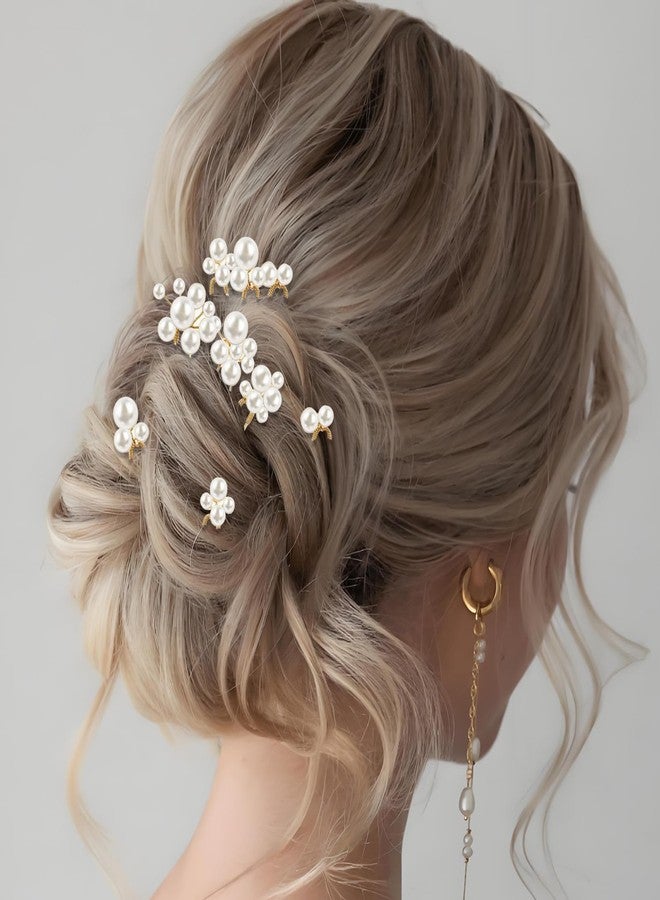 CYUXING 9Pcs Pearl Wedding Hairpin, Exquisite Wedding Accessories, Beautiful Pearl Hair Pins Decorations for Women, Bridal Hair Pins Decor Suitable for Brides Bridesmaids Hosts - Image 4