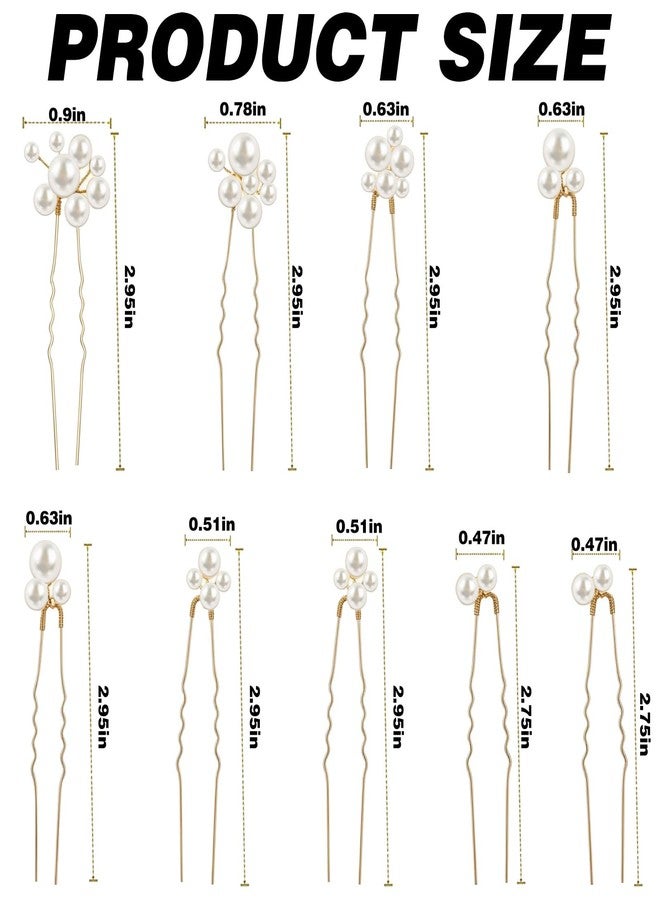 CYUXING 9Pcs Pearl Wedding Hairpin, Exquisite Wedding Accessories, Beautiful Pearl Hair Pins Decorations for Women, Bridal Hair Pins Decor Suitable for Brides Bridesmaids Hosts - Image 2