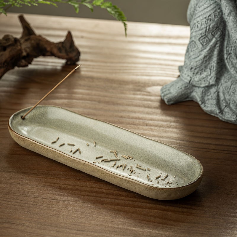 Black Ceramic Incense Stick Holder Handmade Modern Ash Catcher Home Decor Gift - Image 2