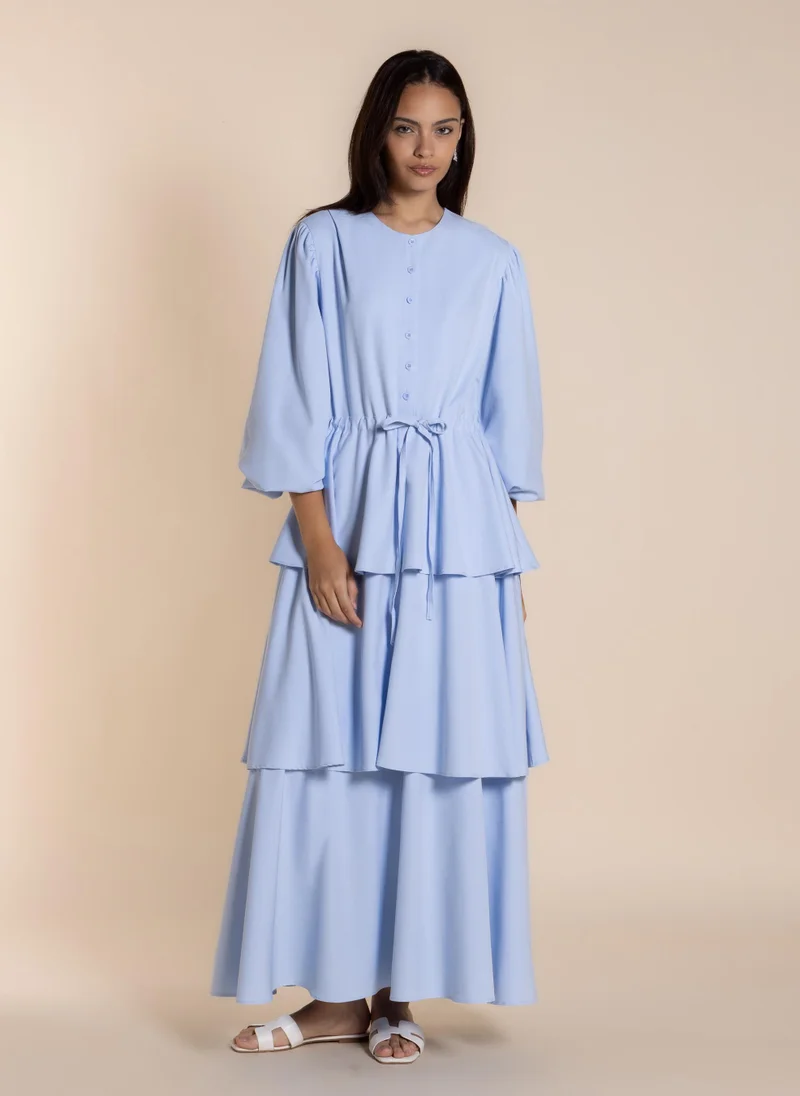شايبس MAXI DETAILED RUFFLE DRESS